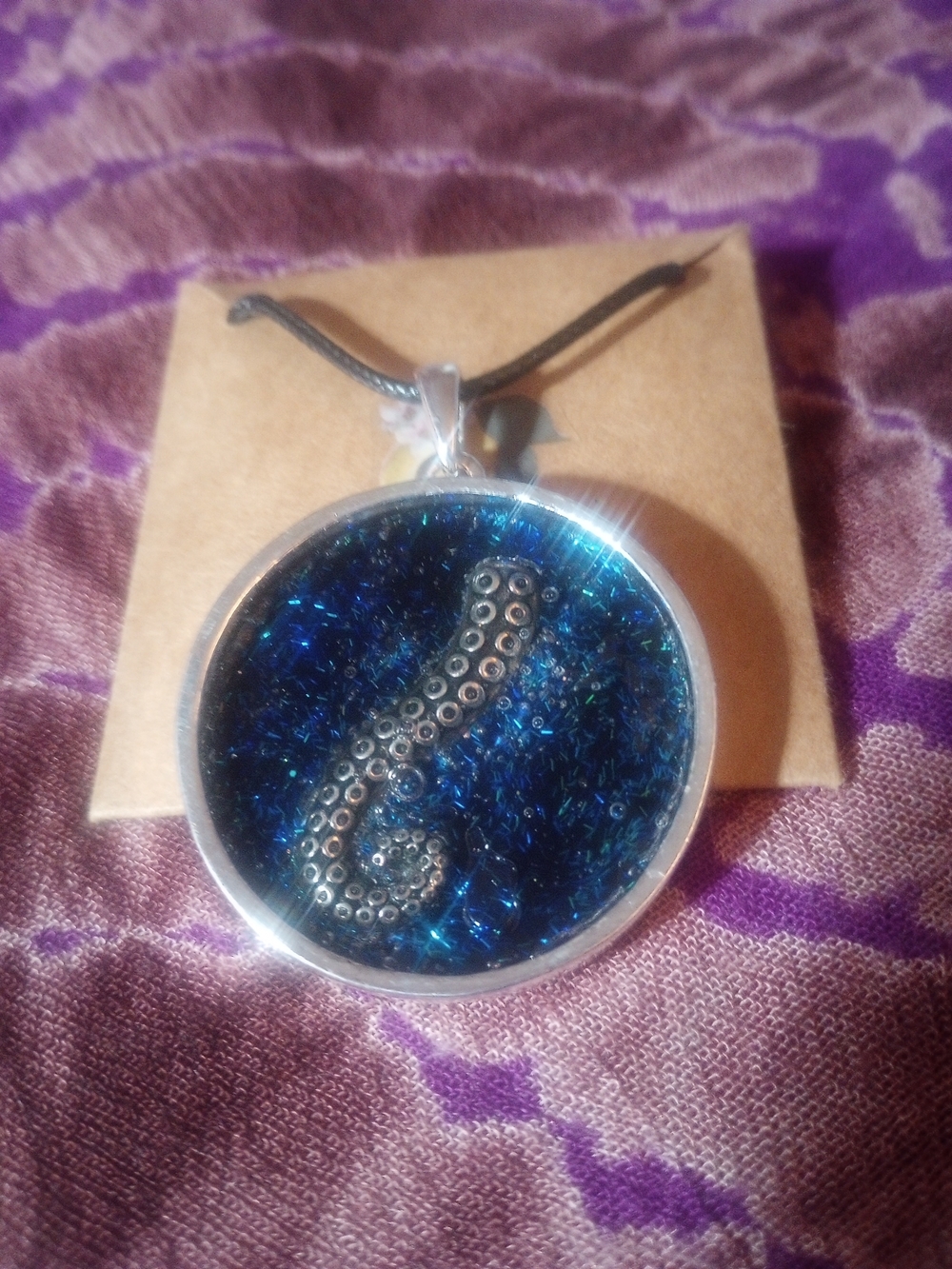 Blue Octopus Tentacle Pendant Necklace